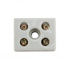 Клемма керамическая винтовая КВ 12 мм² 2 пары контактов с крепежным отверстием (50 шт./уп.) REXANT