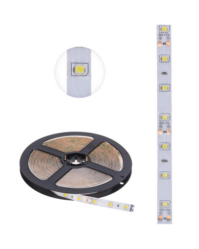 Лента светодиодная 12В, SMD2835, 4,8Вт/м, 60 LED/м, 2700К, 8мм, 5м, для БП с клеммами, IP65 LAMPER