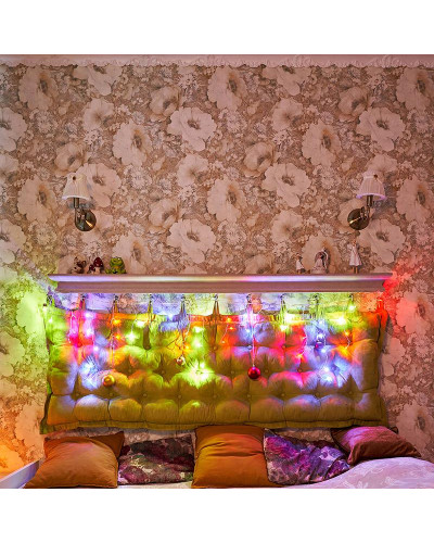 Гирлянда Бахрома (Айсикл), 1,8х0,5м, 48 LED МУЛЬТИКОЛОР, прозрачный ПВХ, IP20, свечение с динамикой, 230В, не соединяется ТОП