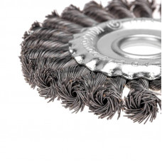 Щетка дисковая для УШМ, крученая стальная проволока, 125мм, отв. 22,23мм KRANZ