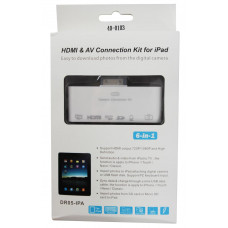 AV адаптер 6 в 1 для iPhone 4/4S на HDMI, USB, microSD, SD, 3.5 мм, microUSB
