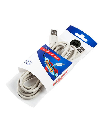 Кабель шт. USB-А – шт. USB-A, 2,4А, 1,8м, ПВХ, серый REXANT