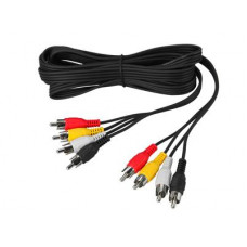 Шнур 4 RCA - 4 RCA, 3м, черный REXANT