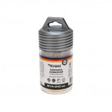 Коронка алмазная профессиональная по керамограниту и железобетону М14, вакуумное спекание, 45мм, для УШМ KRANZ
