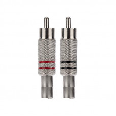 Разъем штекер RCA металл пайка черный/красный PROconnect