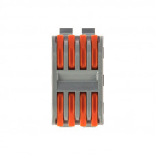 Клемма СМК 222-424D проходная 4-полюсная, с креплением на DIN-рейку (0,08-4 мм²) серая (50 шт./уп.) REXANT