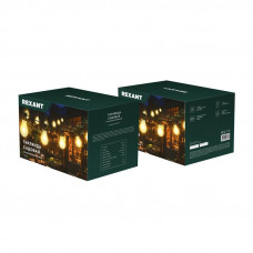 Гирлянда садовая Канэри, 10м, 3000К, встроенный аккумулятор, солнечная панель, коллекция Лондон REXANT