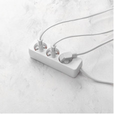 Удлинитель 3 гнезда, 5м, 3х0,75мм², с/з, угловая вилка, белый PROconnect