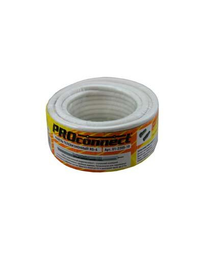 Кабель коаксиальный RG-6U, 75Ом, CCS/Al/Al, 48%, 10м, INDOOR, белый PROconnect