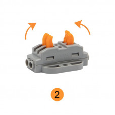 Клемма СМК 222-422P проходная 2 полюса, с монтажной площадкой (0,08-4 мм²), серая (50 шт./уп.) REXANT