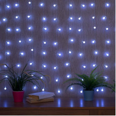 Гирлянда Светодиодный Дождь 1,5х1,5 м, с насадками шарики, свечение с динамикой, прозрачный провод, 230 В, диоды Белый