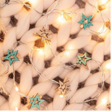 Деревянные прищепки Звездочки 16x4,5x1,3 cм, бирюзовые 6 шт, NEON-NIGHT