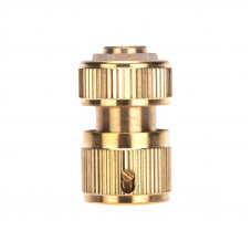 Коннектор для шланга латунный, быстросъемный, 1/2', с аквастопом ЧЕТЫРЕ СЕЗОНА