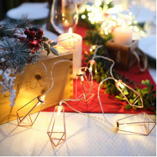 Гирлянда светодиодная Кристаллы бронзовые 10 LED, 1,5 м, прозрачный ПВХ, теплый белый свет свечения, 2 х АА (батарейки не в комплекте) NEON-NIGHT