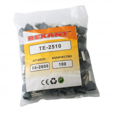 Наконечник штыревой втулочный изолированный F-10 мм 2х2.5 мм² (НШВи(2) 2.5-10/НГи2 2,5-10) серый REXANT