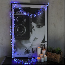 Гирлянда Мишура LED 3 м прозрачный ПВХ, 288 диодов, цвет синий