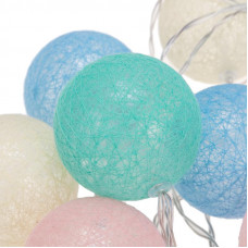 Тайские фонарики Пудра 1,5 м, прозрачный ПВХ, 10 LED, теплый белый, питание 2 х АА (батарейки не в комплекте)