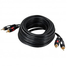 Шнур 2 RCA - 2 RCA, 5м, черный, Gold REXANT