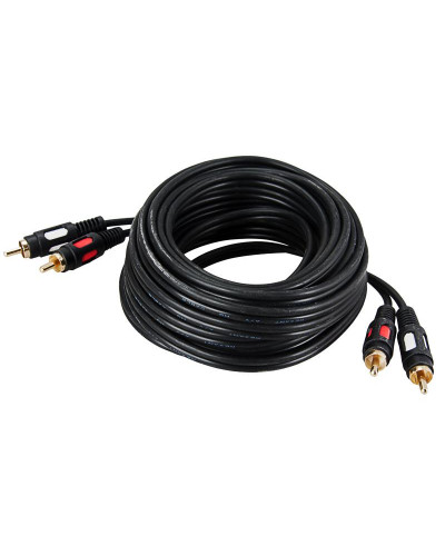 Шнур 2 RCA - 2 RCA, 5м, черный, Gold REXANT