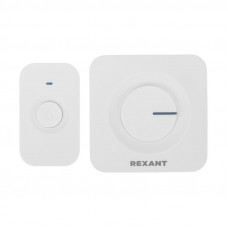 Беспроводной дверной звонок c цифровым кодированием 52 мелодии 150м IP56 (белый) REXANT