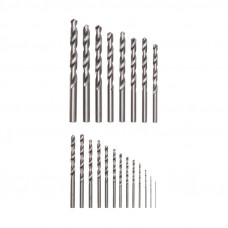 Набор сверл по металлу, 1-10мм (через 0,5мм, 3,2мм, 4,8мм), HSS, цилиндрический хвостовик, металлический кейс, 21 шт. KRANZ