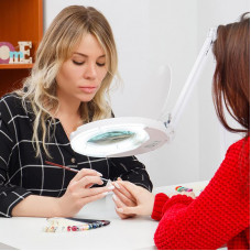 Лупа на струбцине круглая 3D с подсветкой и крышкой, ø127мм, белая (6025,ВО) REXANT