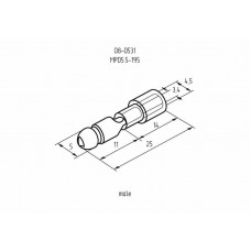 Разъем штекерный изолированный штекер 5 мм 4-6 мм² (РШи-п 6.0-5/РшИп5.5-4) желтый REXANT
