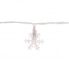 Гирлянда светодиодная Снежинки большие 5м, 20LED, IP20, прозрачный провод, свечение мульти (RG/RB), мигание, 230В NEON-NIGHT