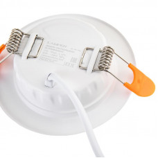 Панель светодиодная встраиваемая круглая 9Вт 230В 4000К 630Лм 118мм белая IP20 LAMPER