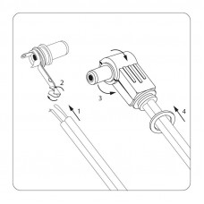 Разъем питания DC штекер 2,5х5,5мм угловой REXANT