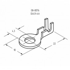 Наконечник кольцевой REXANT, ø4.3 мм, 0.5-0.8 мм² (НК 4-0,5-0,8)