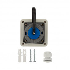 Розетка влагозащищенная настенная с крышкой 1 гнездо, 2Р+РЕ, 16А, IP68, серая REXANT