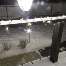 Гирлянда Нить управляемая 10м 100 LED ТЕПЛЫЙ БЕЛЫЙ черный ПВХ IP65 свечение с динамикой 230В нужен контроллер 217-204 NEON-NIGHT