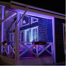 Гирлянда светодиодная Сеть 2,5х2,5м 432 LED КРАСНЫЙ/СИНИЙ черный ПВХ IP65 свечение с динамикой 230В контроллер в комплекте NEON-NIGHT