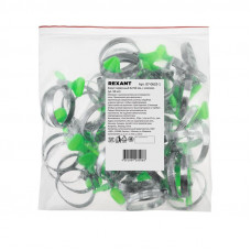 Хомут червячный 32-50-0,7 мм, с ключом W (упак. 50 шт)  REXANT