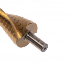 Сверло ступенчатое, 6-8-10-12-14-16-18-20-22-24-26-28-30мм, Р6М5, ТИТАН, трехгр.хвостовик KRANZ