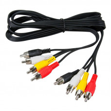 Шнур 4 RCA - 4 RCA, 1м, черный REXANT