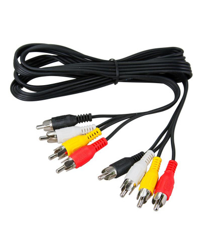 Шнур 4 RCA - 4 RCA, 1м, черный REXANT