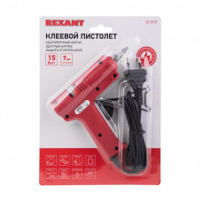 Пистолет клеевой, 15Вт, Ø7мм, без кнопки, блистер REXANT