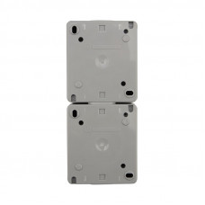 Блок вертикальный 2 розетки INDUSTRIAL IP54 с/з, о/у, серый KRANZ