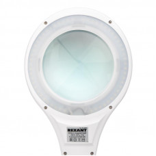 Лупа на струбцине круглая 5D с подсветкой 56 SMD LED, ø127мм, белая REXANT