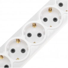 Удлинитель PREMIUM 6 гнезд, 1,5м, 3х1,5мм², с/з, с выключателем, белый REXANT