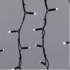 Гирлянда светодиодная Занавес 2х1,5м 360 LED БЕЛЫЙ черный КАУЧУК IP67 постоянное свечение 230В блок в комплекте NEON-NIGHT