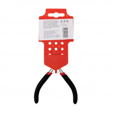 Тонкогубцы изогнутые мини 120мм никелированные, авторазжим, обливные рукоятки REXANT