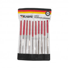 Набор надфилей алмазных 140х50х3мм, 10 шт. KRANZ
