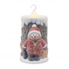 Керамическая фигурка Свечка со снеговиком 10,5х9х17,6 см