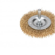 Щетка дисковая для дрели, витая латунированная проволока, 75мм KRANZ