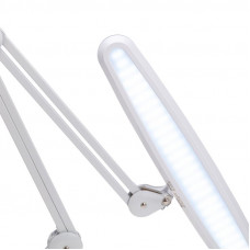 Лампа настольная бестеневая, струбцина, Blue Stream, 117 SMD LED, диммер (4 уровня), белая REXANT