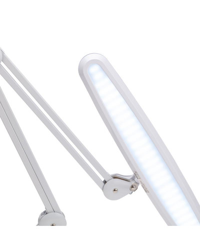 Лампа настольная бестеневая, струбцина, Blue Stream, 117 SMD LED, диммер (4 уровня), белая REXANT