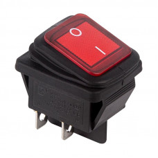 Выключатель клавишный 250V 15А (4с) ON-OFF красный  с подсветкой  ВЛАГОЗАЩИТА  (RWB-507)  REXANT (в упак. 1шт.)
